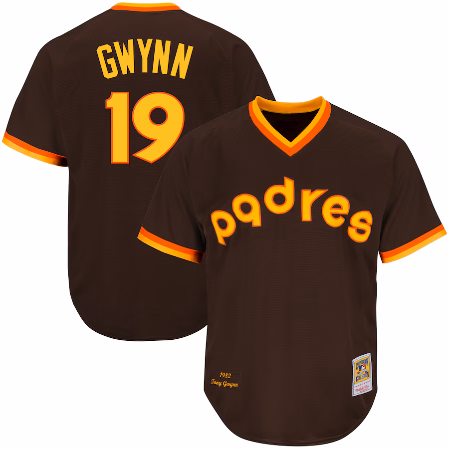 Men's San Diego Padres Tony Gwynn Mitchell & Ness Brown Authentic Jersey - Puhuasuan