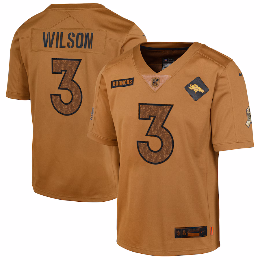 Men's Denver Broncos Russell Wilson Nike Brown Salute To Service Limited Jersey - Puhuasuan