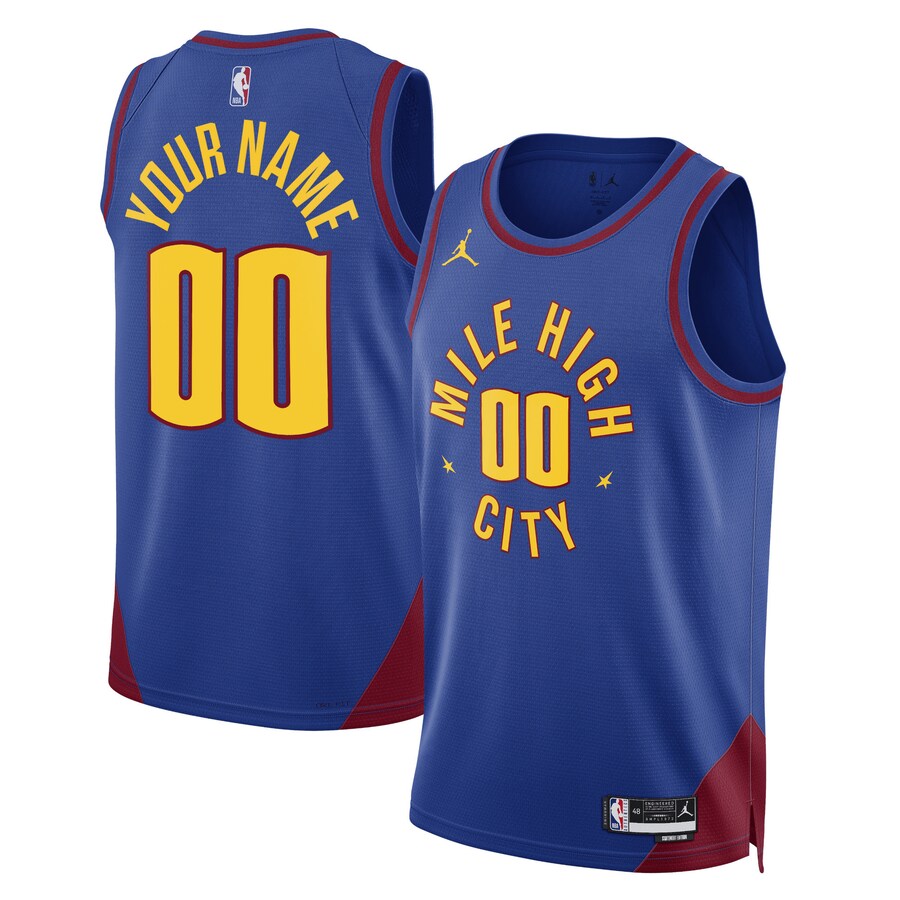 Unisex Denver Nuggets Jordan Brand Blue 2022/23 Swingman Custom Jersey - Statement Edition - Puhuasuan