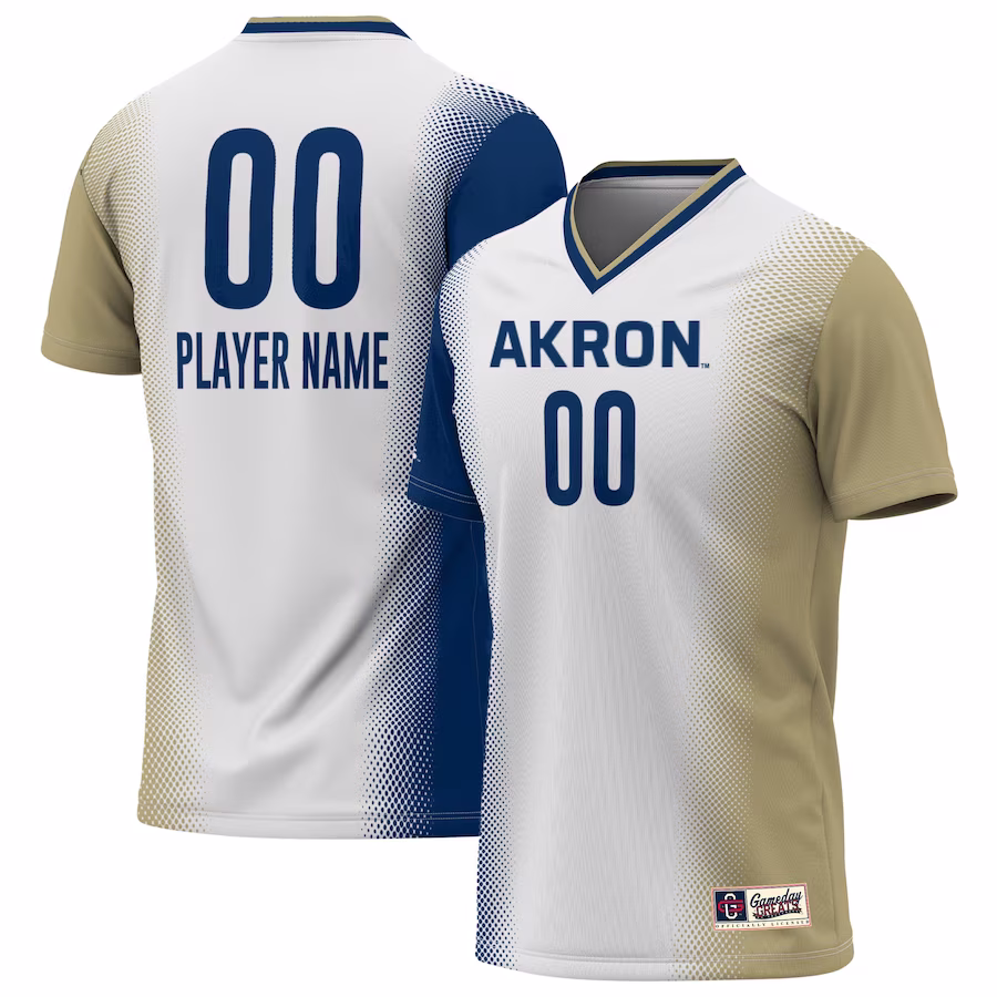 Akron Zips GameDay Greats Youth Lightweight NIL Pick-A-Player Women's Soccer Jersey - White - Puhuasuan