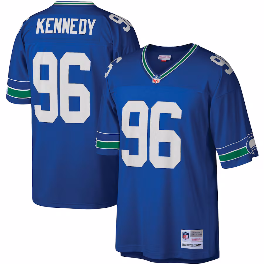 Men's Seattle Seahawks Cortez Kennedy Mitchell & Ness Royal Legacy Replica Jersey - Puhuasuan
