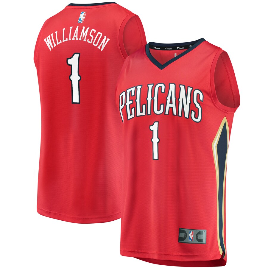 Men's New Orleans Pelicans Zion Williamson Fanatics Red Replica Fast Break Jersey - Statement Edition - Puhuasuan