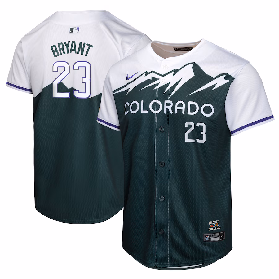 Youth Colorado Rockies Kris Bryant Nike Green City Connect Limited Player Jersey - Puhuasuan