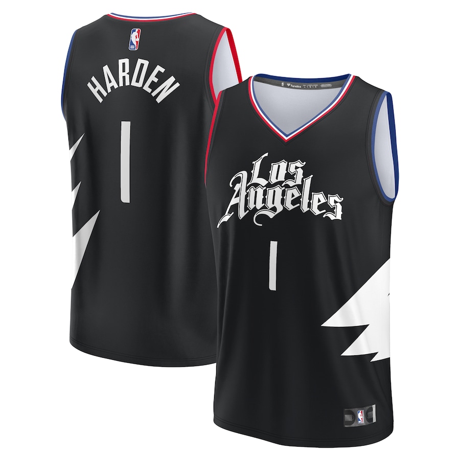Youth LA Clippers James Harden Fanatics Black Fast Break Player Jersey - Statement Edition - Puhuasuan