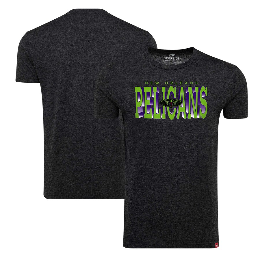Men's New Orleans Pelicans Sportiqe Heather Black City Edition Comfy Tri-Blend T-Shirt - Puhuasuan