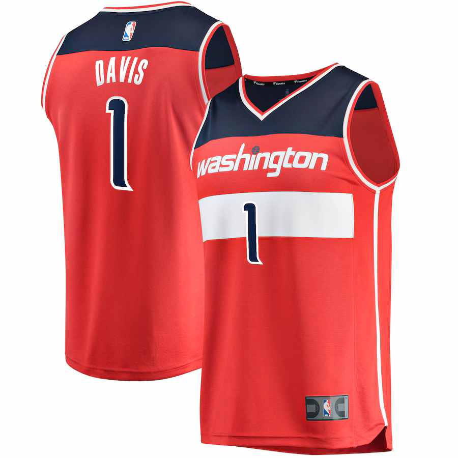Youth Washington Wizards Johnny Davis Fanatics Red Fast Break Replica Jersey - Icon Edition - Puhuasuan