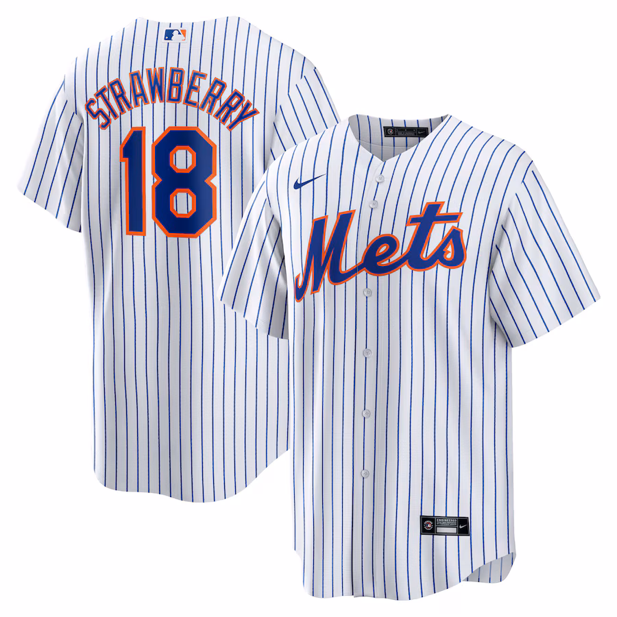 Men's New York Mets Darryl Strawberry Nike White Home Replica Player Jersey - Puhuasuan
