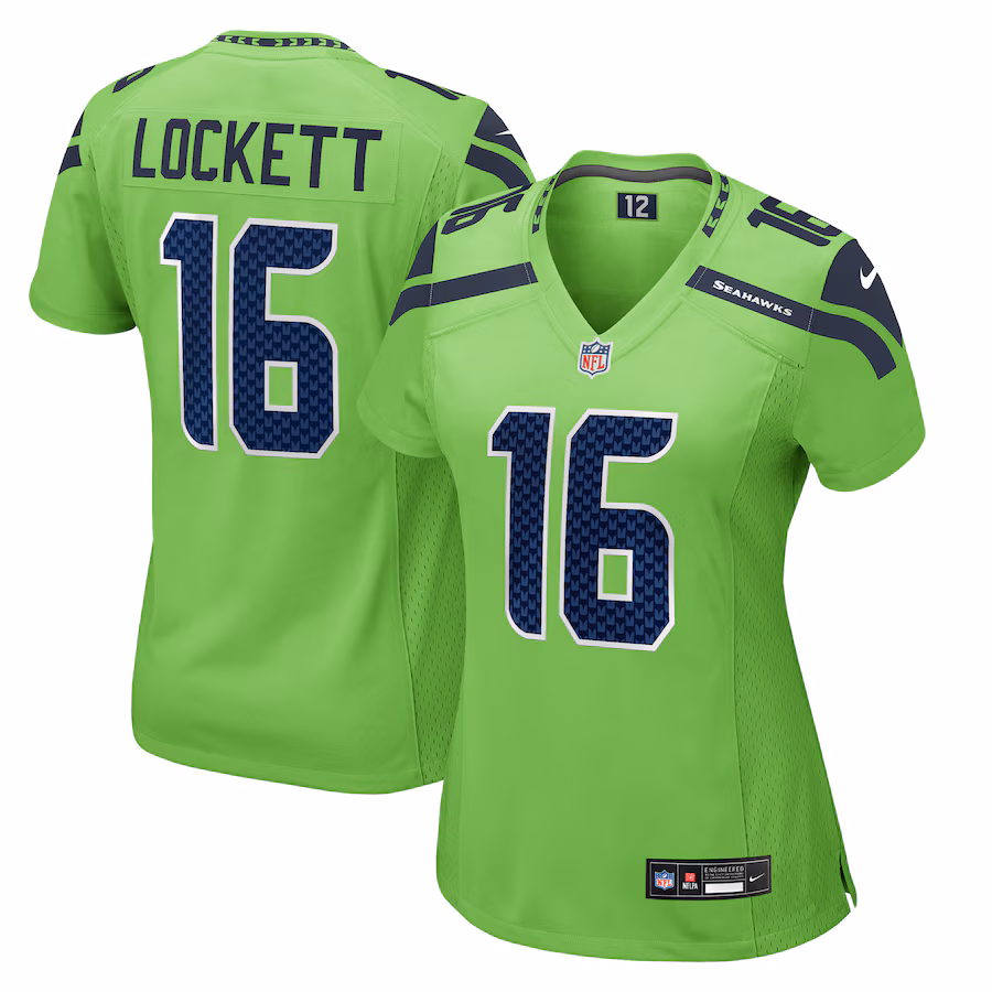 Women's Seattle Seahawks Tyler Lockett Nike Neon Green  Game Jersey - Puhuasuan
