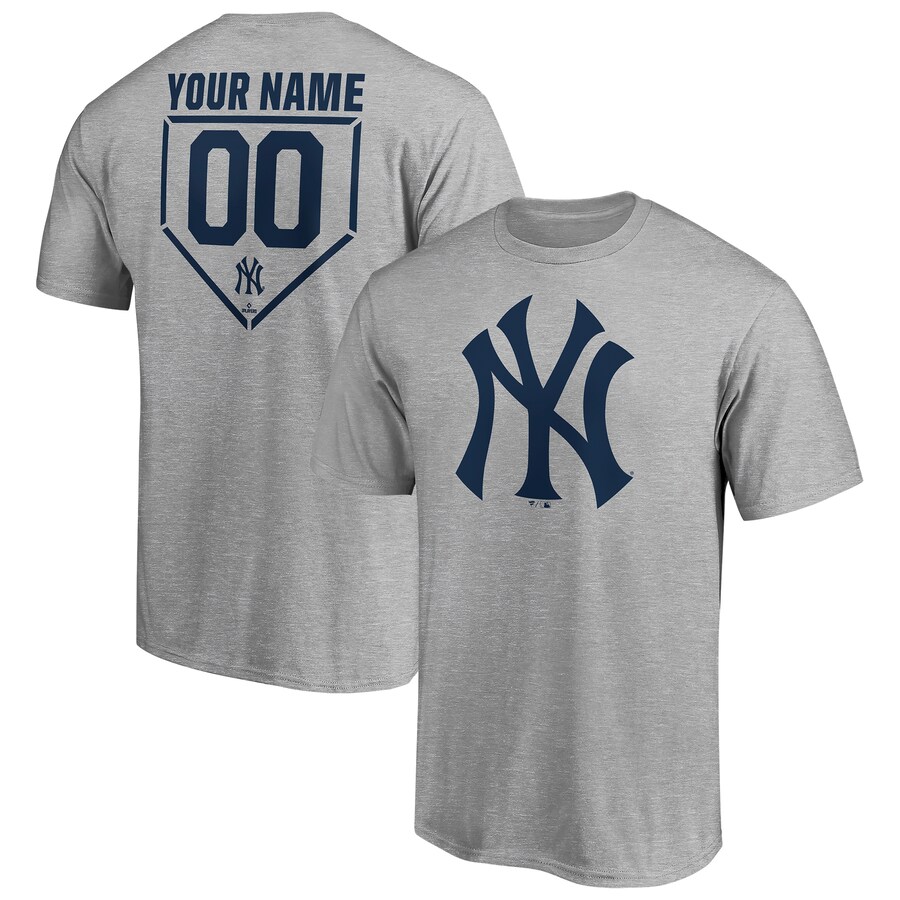 Men's New York Yankees Heathered Gray Personalized RBI Logo T-Shirt - Puhuasuan