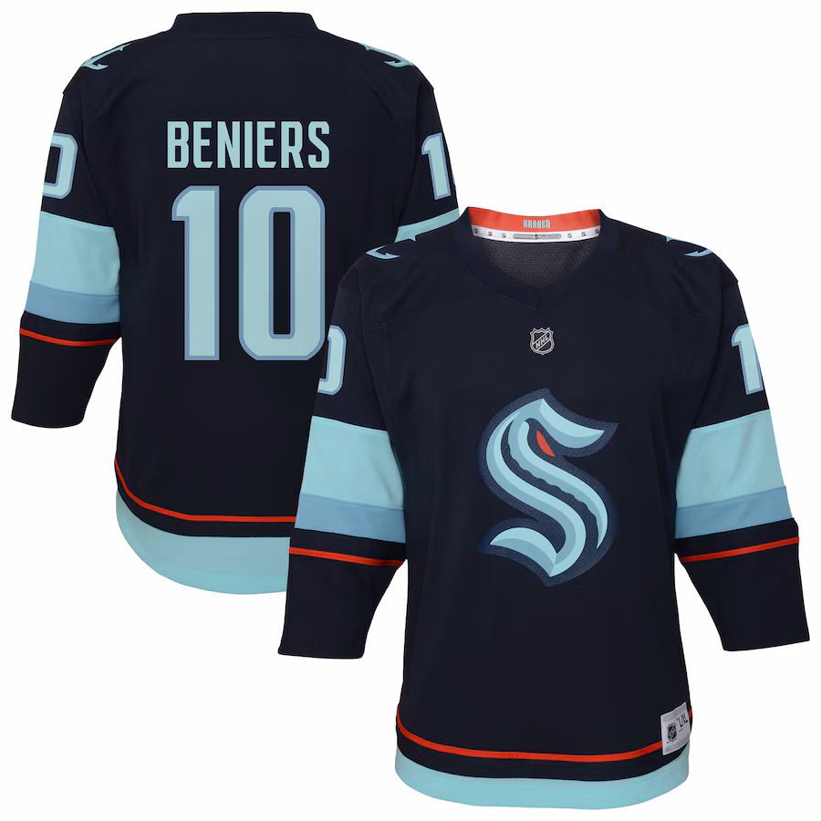 Youth Seattle Kraken Matty Beniers Navy Alternate Replica Player Jersey - Puhuasuan