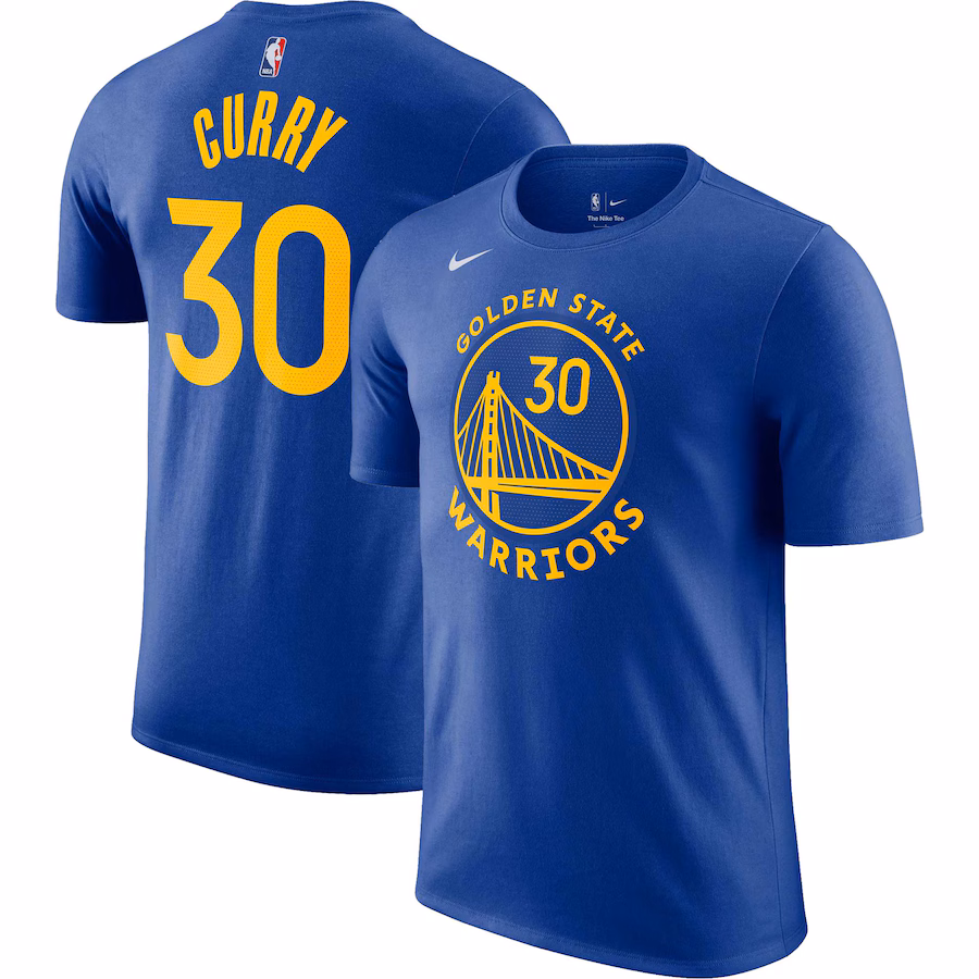 Men's Golden State Warriors Stephen Curry Nike Royal Icon 2022/23 Name & Number T-Shirt - Puhuasuan