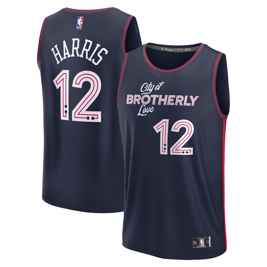 Men's Philadelphia 76ers Tobias Harris Fanatics Navy Fast Break Jersey - City Edition - Puhuasuan