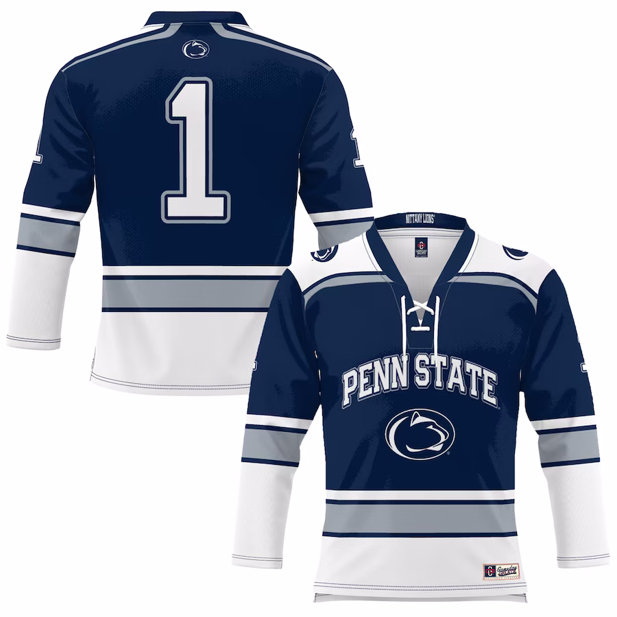 #1 Penn State Nittany Lions GameDay Greats Hockey Jersey - Navy - Puhuasuan