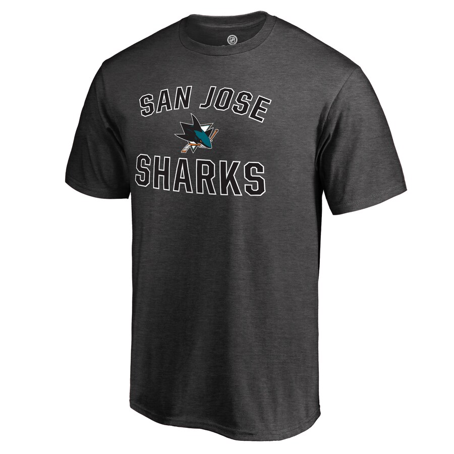 Men's San Jose Sharks Heathered Gray Victory Arch T-Shirt - Puhuasuan