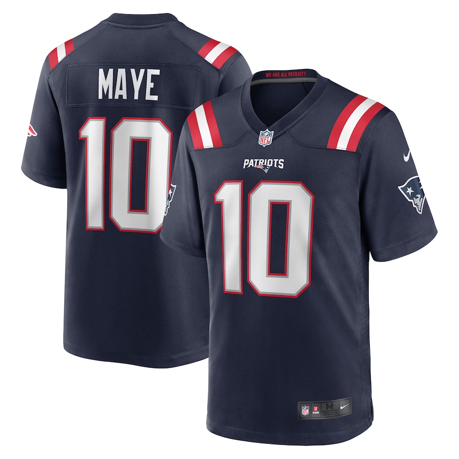 Men's New England Patriots Drake Maye Nike Navy  Player Game Jersey - Puhuasuan