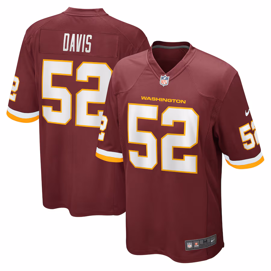 Men's Washington Football Team Jamin Davis Nike Burgundy Game Jersey - Puhuasuan