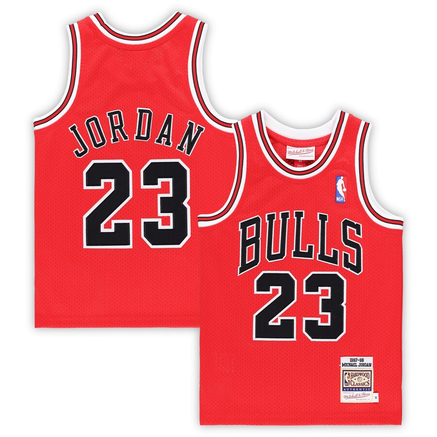 Preschool Chicago Bulls Michael Jordan Mitchell & Ness Red 1997/98 Hardwood Classics Authentic Jersey - Puhuasuan