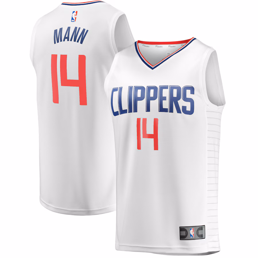 Men's LA Clippers Terance Mann Fanatics White Fast Break Player Jersey - Association Edition - Puhuasuan