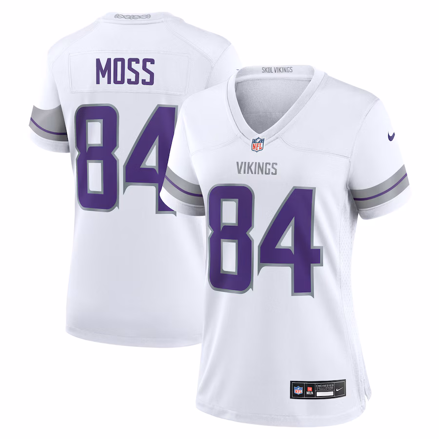 Women's Minnesota Vikings Randy Moss Nike White Alternate Retired Player Game Jersey - Puhuasuan