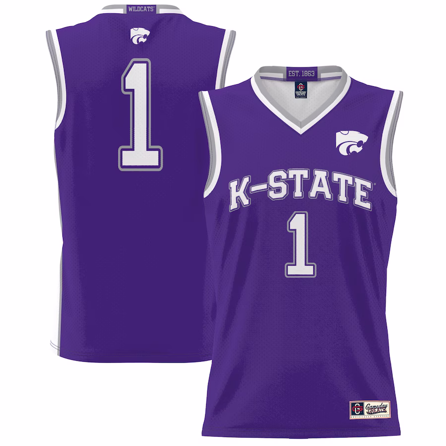 #1 Kansas State Wildcats GameDay Greats Unisex Lightweight Basketball Jersey - Purple - Puhuasuan