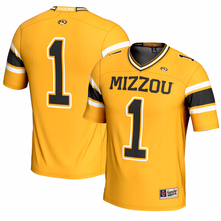 Youth GameDay Greats #1 Gold Missouri Tigers Football Jersey - Puhuasuan
