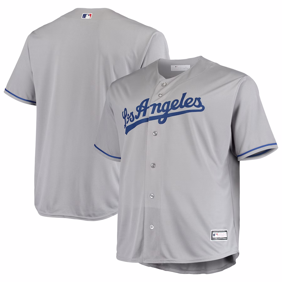 Men's Los Angeles Dodgers Gray Big & Tall Replica Team Jersey - Puhuasuan
