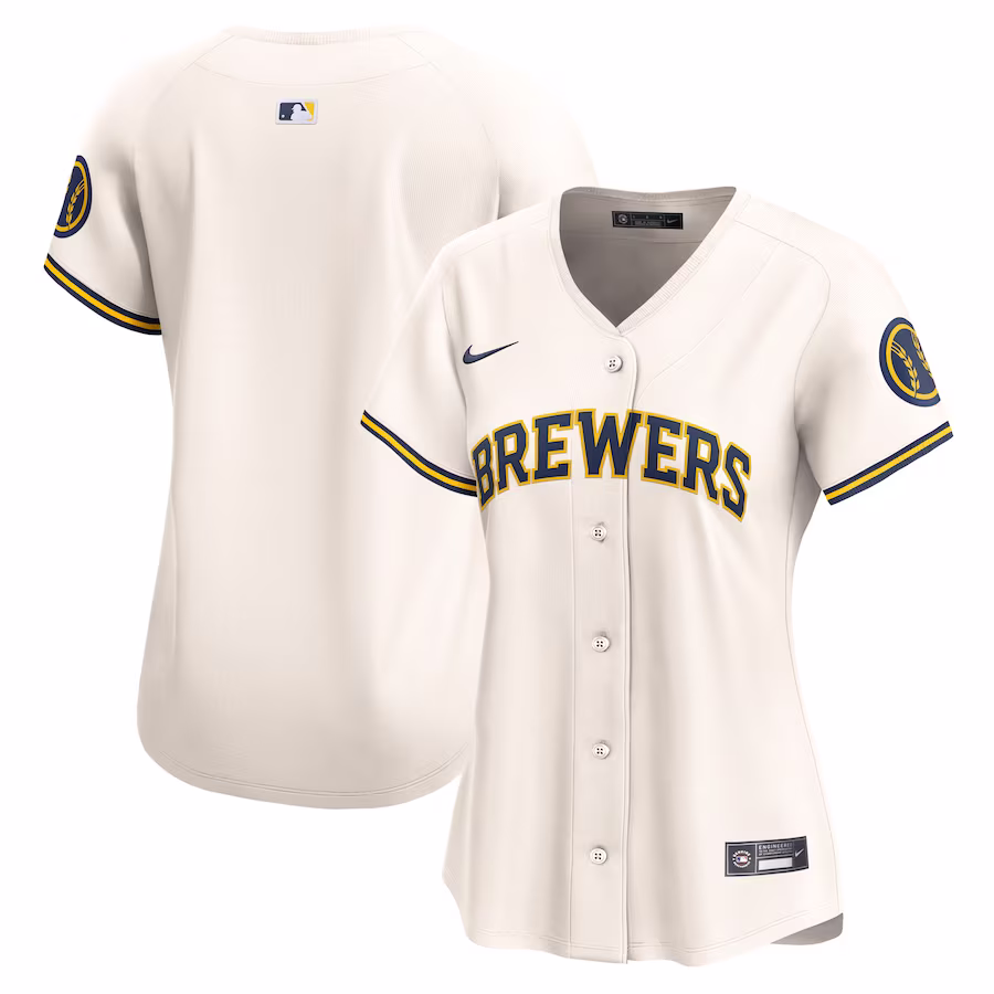 Women's Milwaukee Brewers Nike Cream Home Limited Jersey - Puhuasuan
