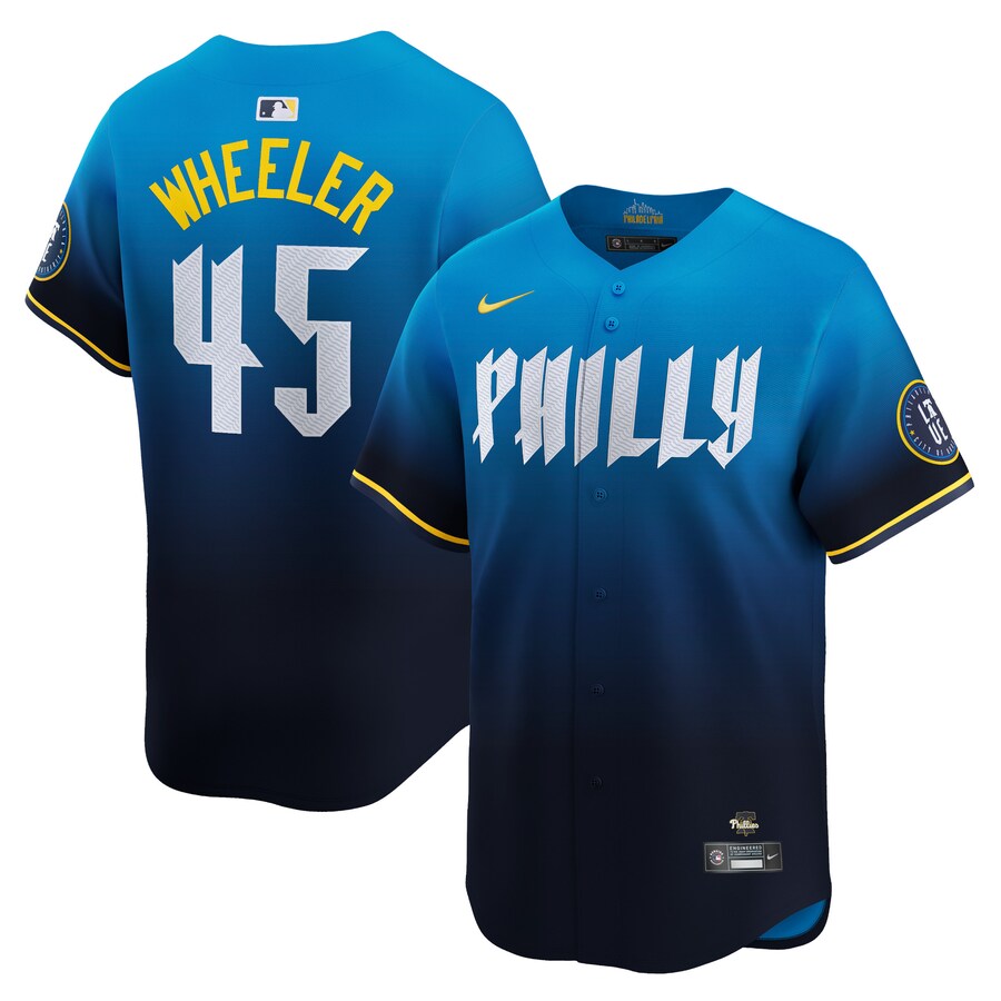 Men's Philadelphia Phillies Zack Wheeler Nike Blue 2024 City Connect Limited Player Jersey - Puhuasuan