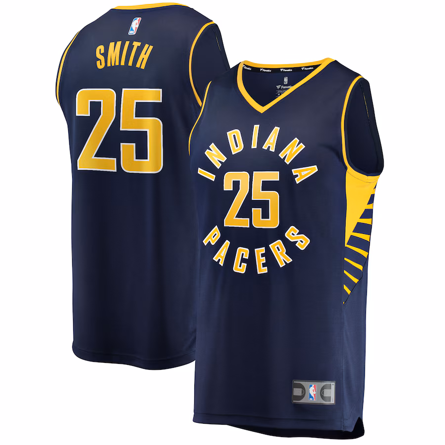 Men's Indiana Pacers Jalen Smith Fanatics Navy Fast Break Replica Jersey - Icon Edition - Puhuasuan