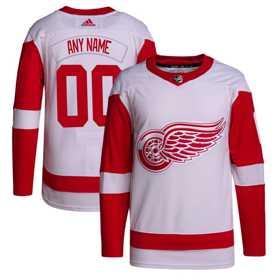 Men's Detroit Red Wings adidas White Away Primegreen Authentic Pro Custom Jersey - Puhuasuan