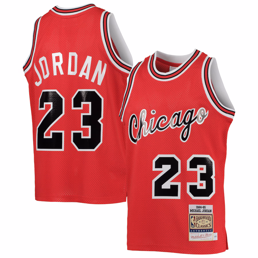 Youth Chicago Bulls Michael Jordan Mitchell & Ness Red 1984/85 Hardwood Classics Authentic Jersey - Puhuasuan