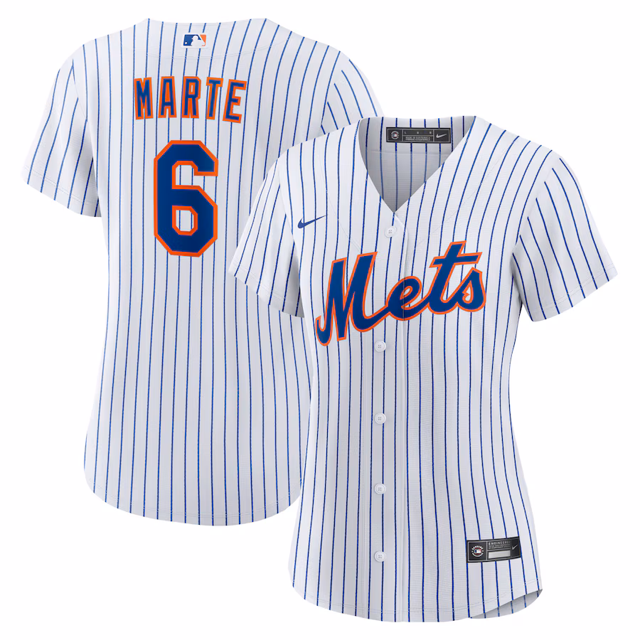 Women's New York Mets Starling Marte Nike White Home Replica Player Jersey - Puhuasuan
