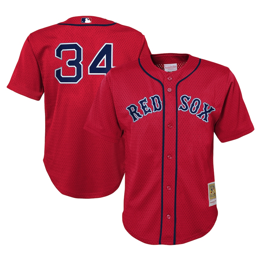 Toddler Boston Red Sox David Ortiz Mitchell & Ness Red Cooperstown Collection Mesh Batting Practice Jersey - Puhuasuan