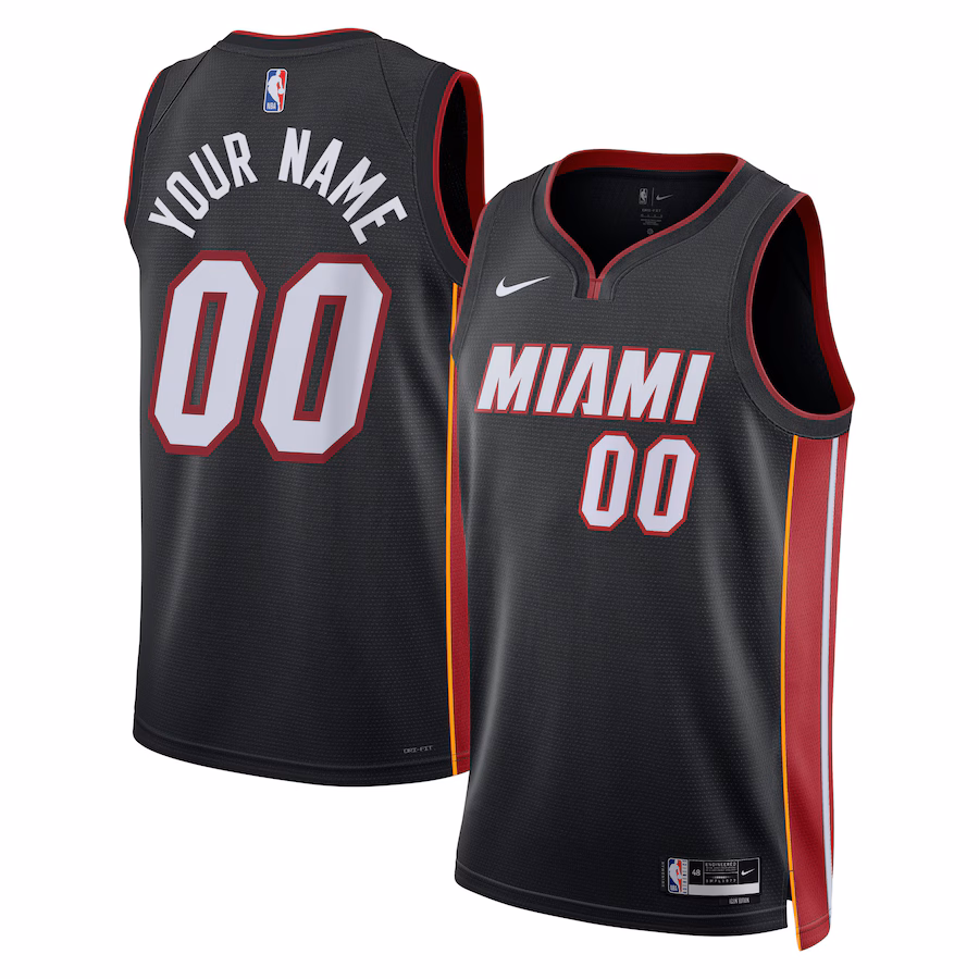 Unisex Miami Heat Nike Black Swingman Custom Jersey - Icon Edition - Puhuasuan
