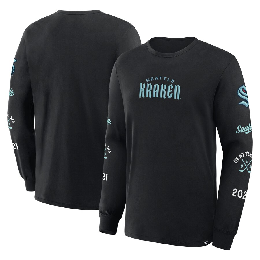 Men's Seattle Kraken Fanatics Black Boxed In Legacy Long Sleeve T-Shirt - Puhuasuan