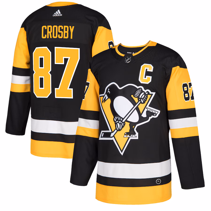 Men's Pittsburgh Penguins Sidney Crosby adidas Captain Patch Black Authentic Player Jersey - Puhuasuan