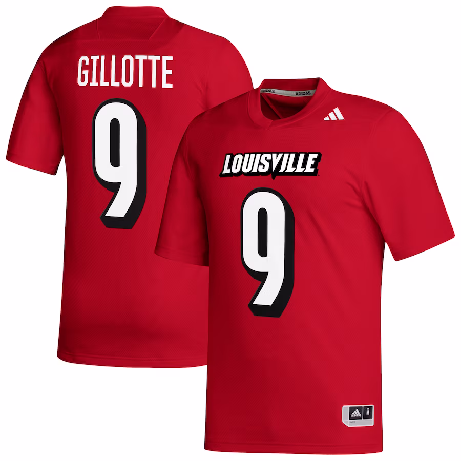 Ashton Gillotte Louisville Cardinals adidas NIL Football Player Jersey - Red - Puhuasuan