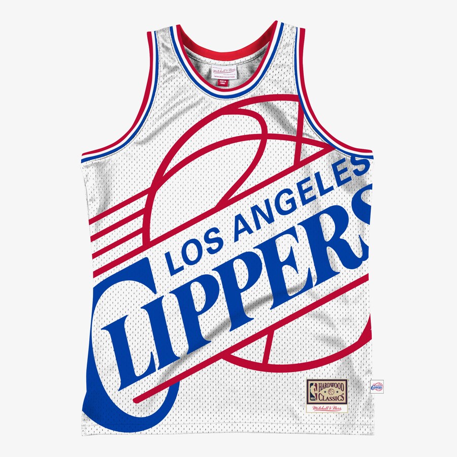 Men's LA Clippers Mitchell & Ness White Hardwood Classics Blown Out Fashion Jersey - Puhuasuan