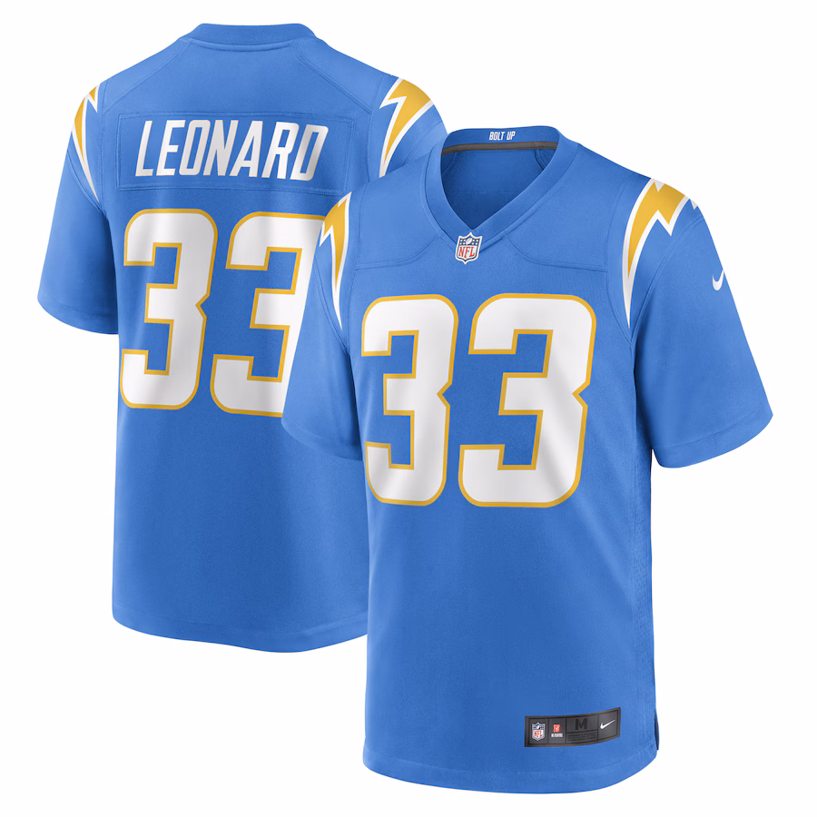 Men's Los Angeles Chargers Deane Leonard Nike Powder Blue Game Player Jersey - Puhuasuan