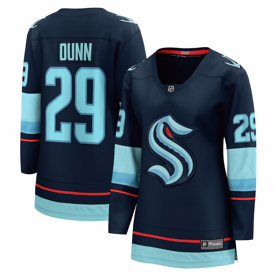 Women's Seattle Kraken Vince Dunn Fanatics Deep Sea Blue Home Breakaway Player Jersey - Puhuasuan