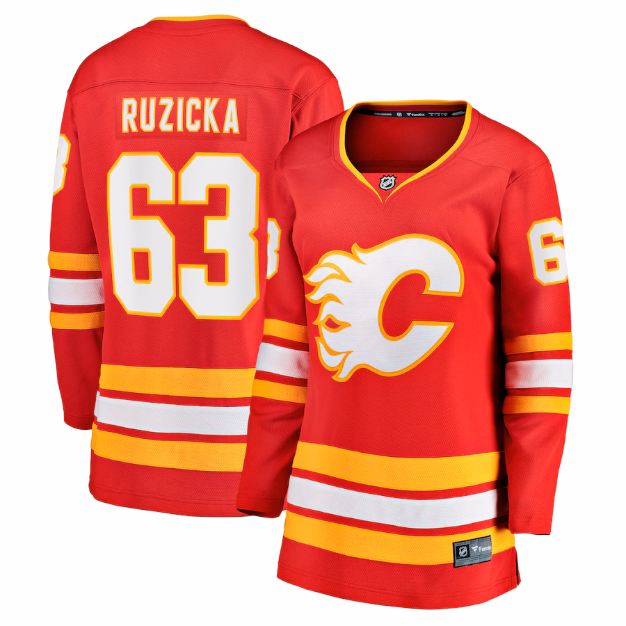 Women's Calgary Flames Adam Ruzicka Fanatics Red Home Breakaway Player Jersey - Puhuasuan