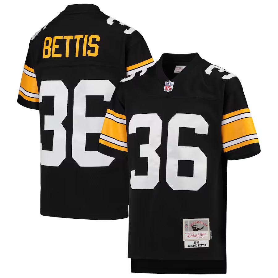 Youth Pittsburgh Steelers Jerome Bettis Mitchell & Ness Black 1996 Legacy Retired Player Jersey - Puhuasuan