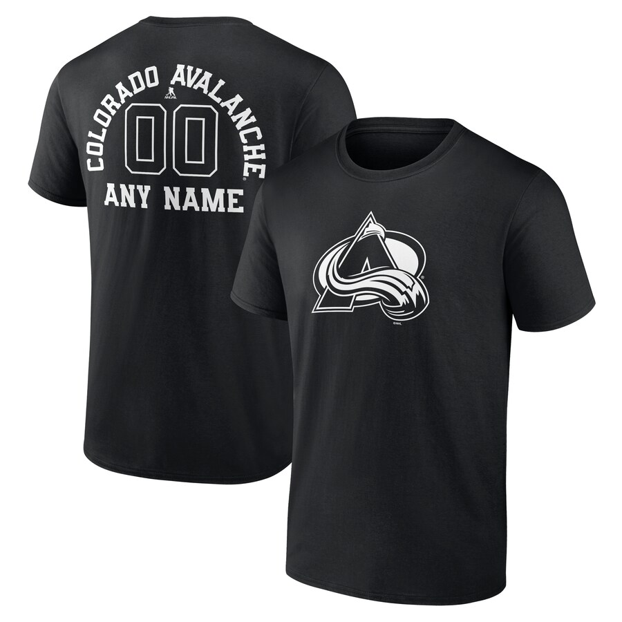 Men's Colorado Avalanche Black Personalized Name & Number Monochrome T-Shirt - Puhuasuan