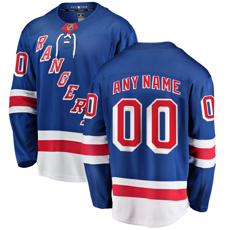 Men's New York Rangers Fanatics Branded Blue Home Breakaway Custom Jersey - Puhuasuan