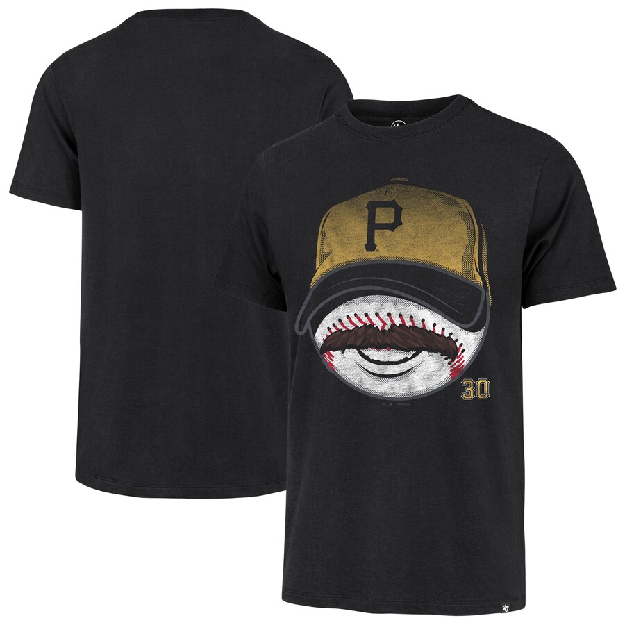 Men's Pittsburgh Pirates Paul Skenes '47 Black Mustache Franklin T-Shirt - Puhuasuan