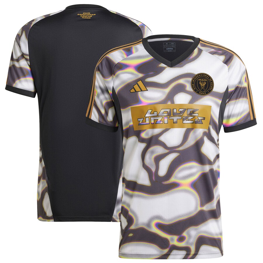 Men's Inter Miami CF adidas Black 2024 Pride Pre-Match Top - Puhuasuan