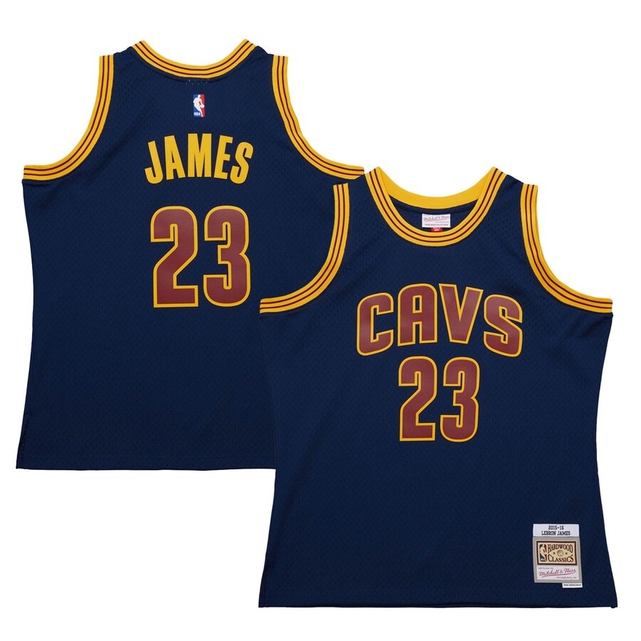 Men's Cleveland Cavaliers LeBron James Mitchell & Ness Navy 2015/16 Hardwood Classics Swingman Jersey - Puhuasuan