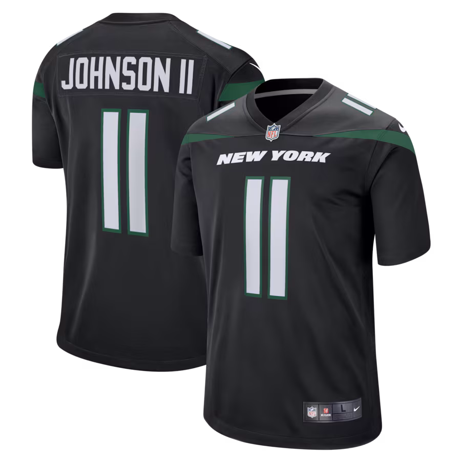 Men's New York Jets Jermaine Johnson II Nike Stealth Black Alternate Game Jersey - Puhuasuan
