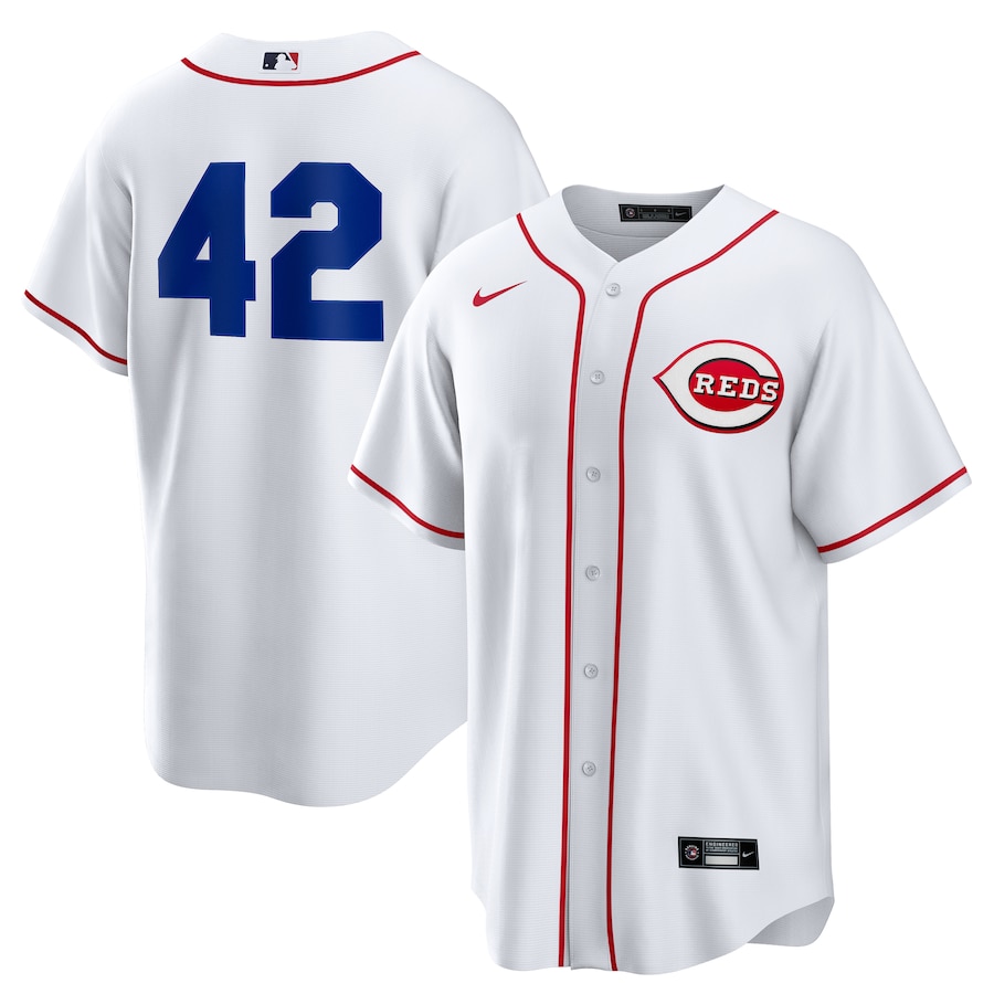 Men's Cincinnati Reds Nike White Home 2025 Jackie Robinson Day Replica Jersey - Puhuasuan
