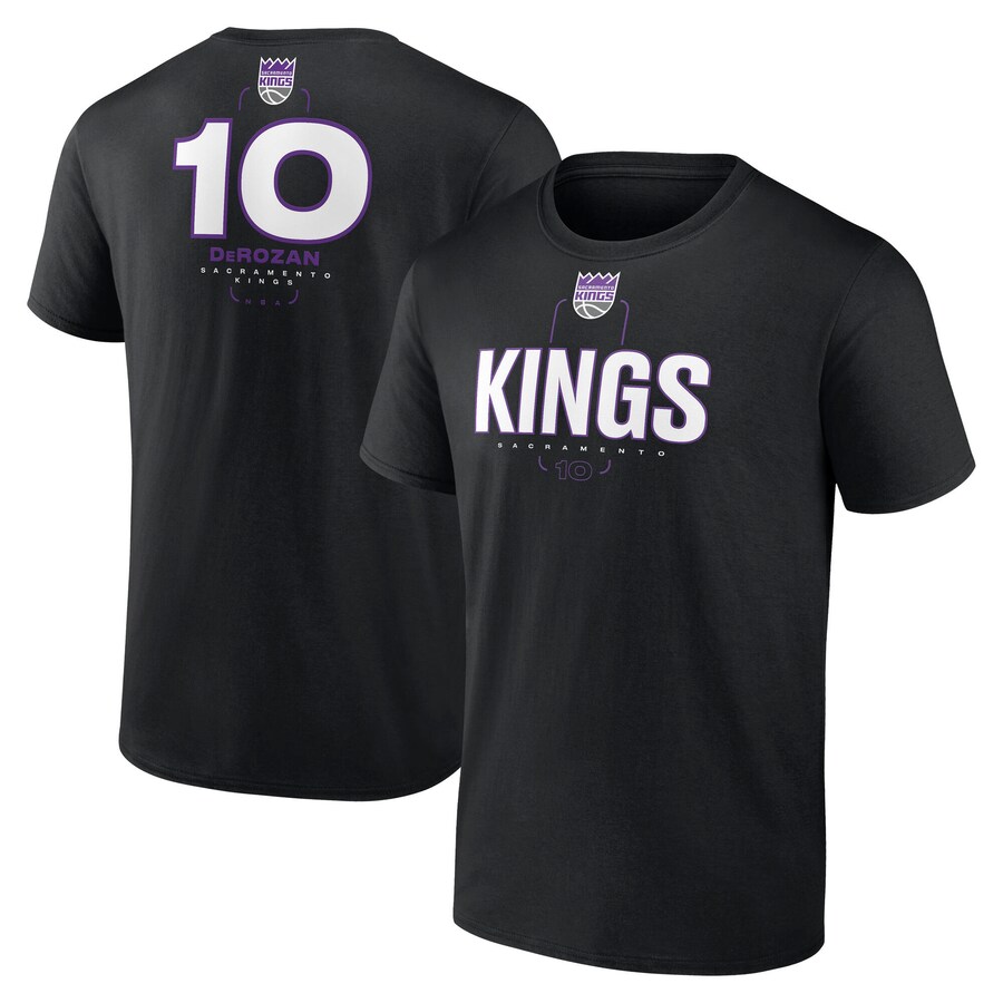 Men's Sacramento Kings DeMar DeRozan Black  Behind The Back Name & Number T-Shirt - Puhuasuan